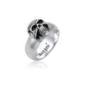 Siegelring KUZZOI "Herren Totenkopf 925er Silber" Fingerringe Gr. 66 mm, Silber 925 (Sterlingsilber), 8 mm, silberfarben (silber) Herren Fingerringe Ringe