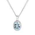 Kette mit Anhänger DIAMONDS BY ELLEN K. "Weißgold 585 mit echtem Aquamarin und 20 Diamanten zus. 0,09ct.", blau, Halsketten, Damen, 42/45cm, Gold, L: 45cm, glänzend
