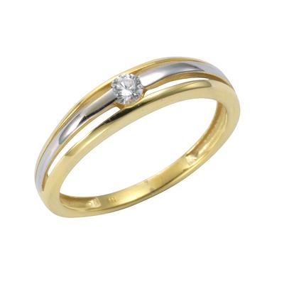 Fingerring VIVANCE "333/- Gold bicolor Zirkonia" Gr. 16,5, bunt (mehrfarbig, weiß), Fingerringe, Damen, 052 (16,6), Gold Image