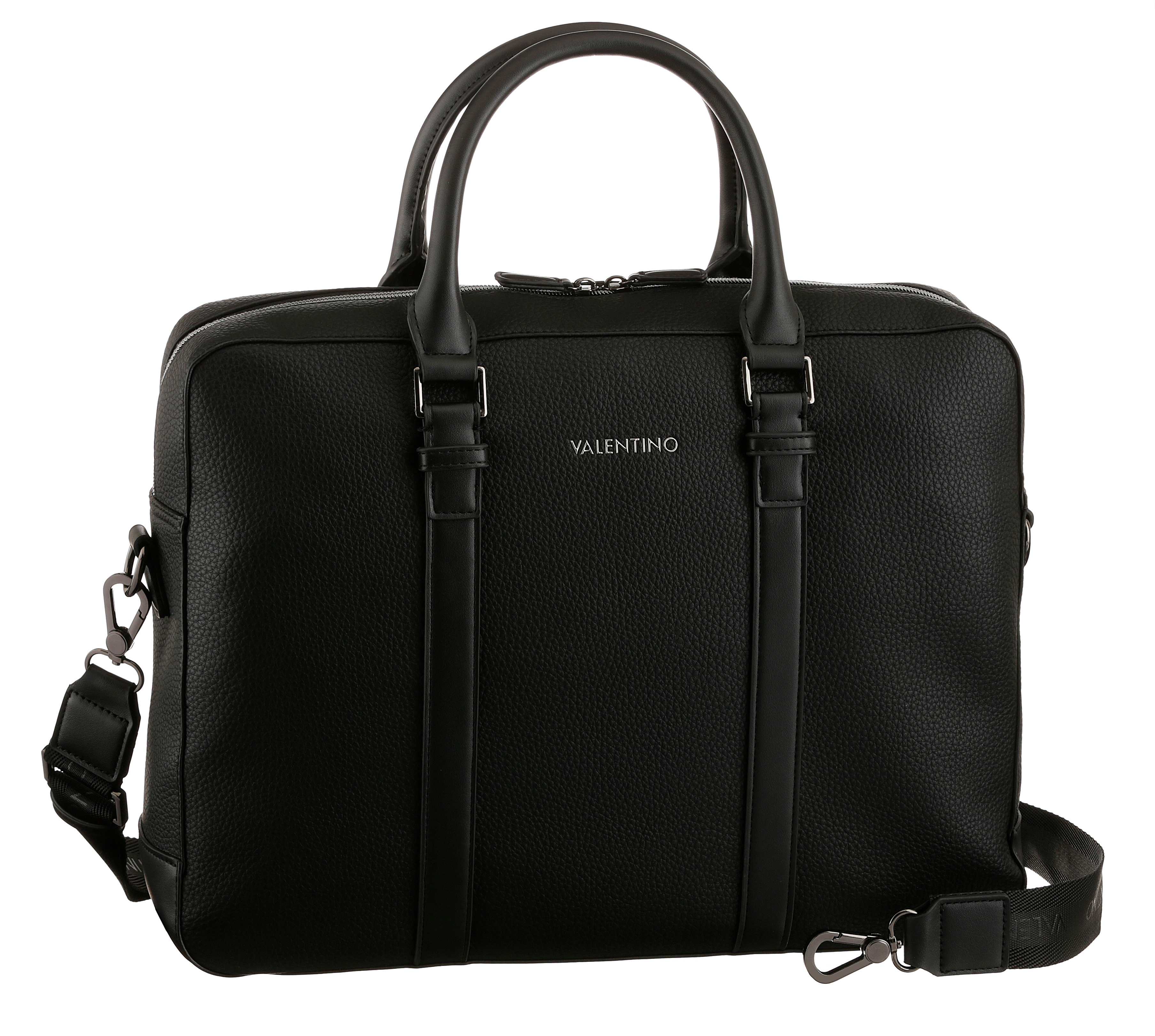 Businesstasche VALENTINO BAGS "EFEO", Damen, Gr. B/H/T: 41cm x 31cm x 9cm, schwarz (nero), Lederimitat, Taschen, Handtasche Damen Tasche Damen Schultertasche Henkeltasche Image