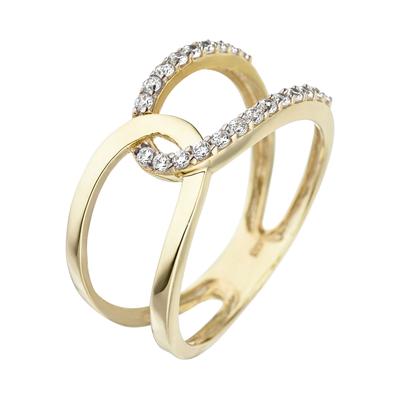 Goldring JOBO Gr. 50, gelb (gelbgold 375), Fingerringe, Damen, 50, Gelbgold 375, 375 Gold mit Zirkonia Image