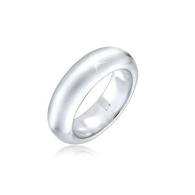 Fingerring ELLI PREMIUM "Bandring 925 Sterling Silber" Gr. 58, silber, Fingerringe, Damen, 58mm, ohne Stein, Silber 925 (Sterlingsilber), 6mm Image