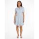 Polokleid TOMMY HILFIGER "F&F OPEN PLCKT LYCLL POLO DRS SS" Gr. XL (42), N-Gr, blau (breezy blue) Damen Kleider Freizeitkleider