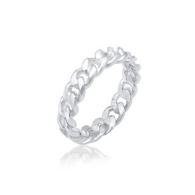 Fingerring ELLI "Panzer Design Bandring 925 Silber" Gr. 54, silber, Fingerringe, Damen, 54mm, ohne Stein, Silber 925 (St