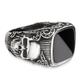 Fingerring CAÏ "925/- Sterling Silber Onyx schwarz" Fingerringe Gr. 062 (19,7), 3,5 ct, Silber 925 (Sterlingsilber), silberfarben (silbergrau, schwarz) Herren Fingerringe