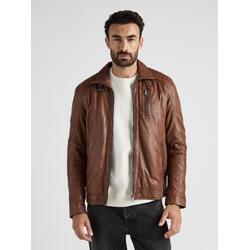Bikerjacke JCC "31020351", Herren, Gr. 54, braun (light cognac), Obermaterial: 100% Lammleder; Innenmaterial: 90% Baumwolle, 10% Polyester; Ärmelfutter: 100% Polyester, mit Knopf, Jacken