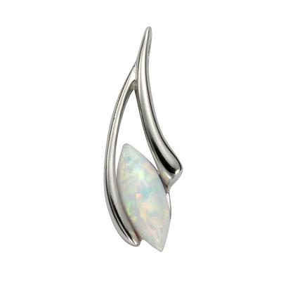 Ketten-Anhänger VIVANCE "925/- Sterling Silber rhodiniert Opal", weiß, Schmuckanhänger, Damen, ONE-SIZE, Silber 925 (Ste