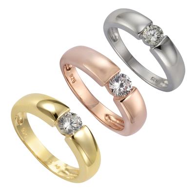 Spannring ZEEME "925 Sterling Silber Zirkonia weiß" Gr. 58, weiß, Fingerringe, Damen, 58, Silber 925 (Sterlingsilber) Image
