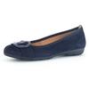 Ballerina GABOR, Damen, Gr. 39, blau (dunkelblau), Ziegenveloursleder, modisch, Schuhe, flache Schuhe, Slipper mit Hovercraft Luftkammern-Laufsohle