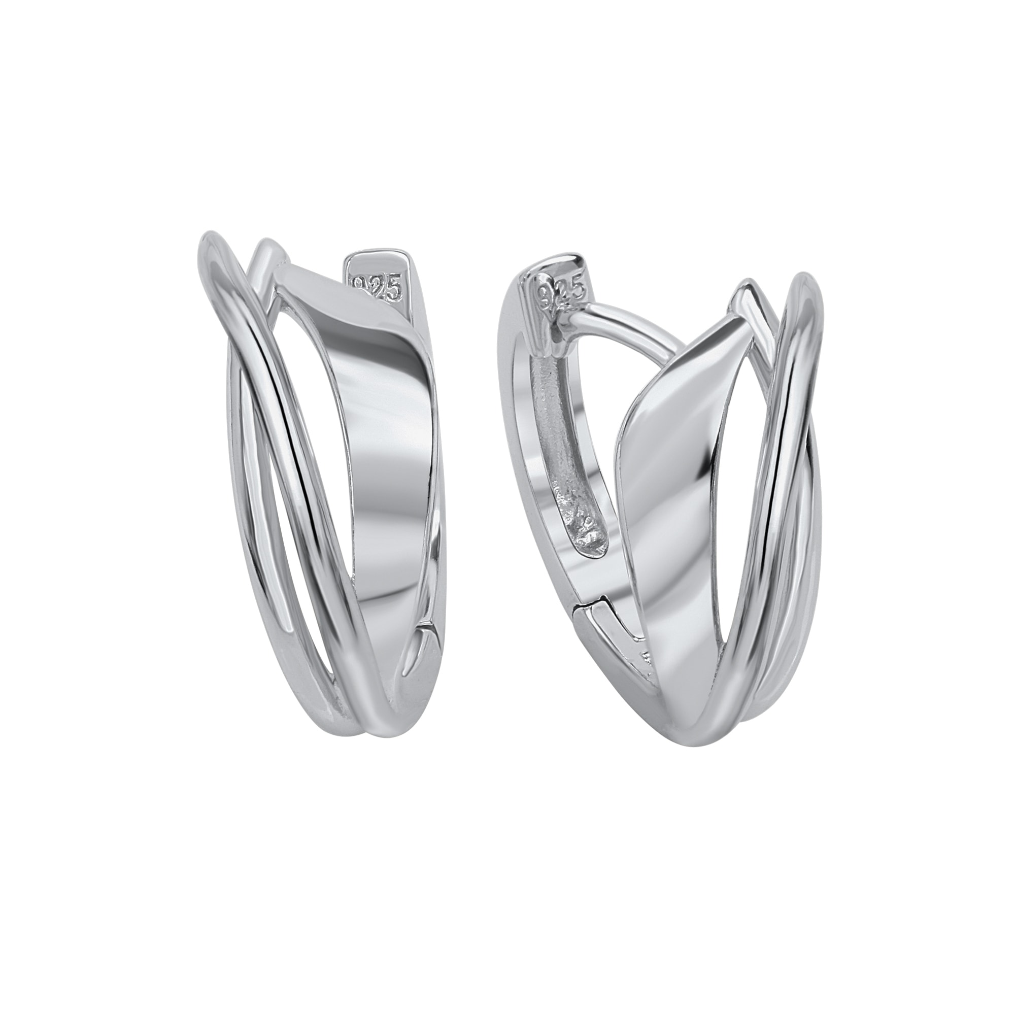 Paar Creolen VIVANCE "925 Silber rhodiniert", silber (silbergrau), Ohrringe, Damen, one-size, Silber 925 (Sterlingsilber)