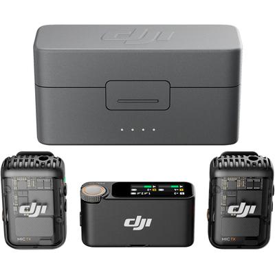 DJI Mikrofon "Mic 2 (2 Sender + 1 Empfänger + Ladeschale)", schwarz, B:3,09cm H:2,18cm T:4,60cm, Mikrofone
