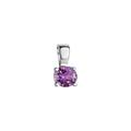 Ketten-Anhänger VIVANCE "925-Sterling Silber rhodiniert Amethyst" Schmuckanhänger Gr. ONE-SIZE, Silber 925 (Sterlingsilber), 0,4 g, weiß (weiß, lila) Damen Anhänger