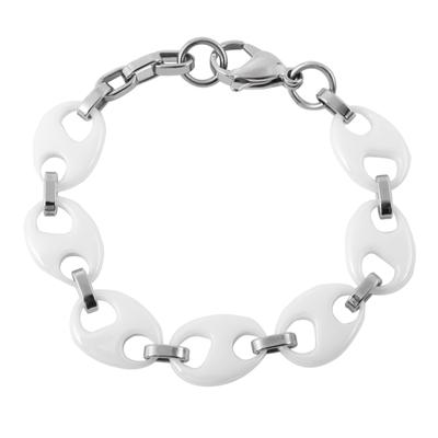 Edelstahlarmband ADELIA´S "Damen Armband aus Edelstahl 21 cm", weiß, Armbänder, Damen, 21, Edelstahl