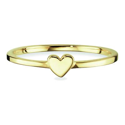 Fingerring CAÏ "925/- Sterling Silber vergoldet Herz" Gr. 16,5, gelb, Fingerringe, Damen, 052 (16,6), Silber 925 (Sterlingsilber) Image