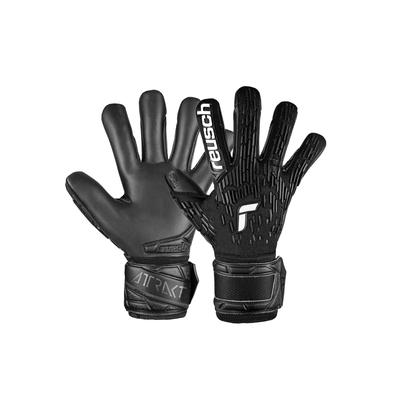 Torwarthandschuhe REUSCH "Attrakt Freegel Infinity Finger Support", Damen, Gr. 9, schwarz, 56% Elastodien, 30% Polyester, 8% Polypropylen, 3% Polyurethan, mehrfarbig, sportlich, Handschuhe, mit Evolution Negative Cut Image