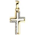 Kreuz-Anhänger JOBO "Anhänger Kreuz" Schmuckanhänger Gr. Gelbgold 375, gelb (gelbgold 375) Damen Anhänger