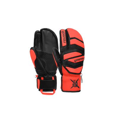 Fäustlinge REUSCH "Worldcup Warrior Lobster", Damen, Gr. 8, schwarz (schwarz, rot), 60% Polyester, 30% Ziegenleder, 5% P