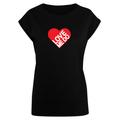 T-Shirt MERCHCODE "Merchcode Damen Ladies Beatles - Love me do T-Shirt" Gr. S, schwarz (black) Herren Shirts Print