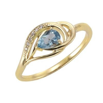 Fingerring VIVANCE "375/- Gelbgold mit Blautopas/Zirkonia" Gr. 52, gelb (gelb, blau), Fingerringe, Damen, 052 (16,6), Gold Image
