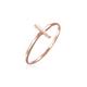 Fingerring ELLI PREMIUM "Bandring Kreuz Symbol Basic Modern 750 Roségold" Fingerringe Gr. 58 mm, ohne Stein, Roségold 750, 1 mm, rosegold Damen Fingerringe