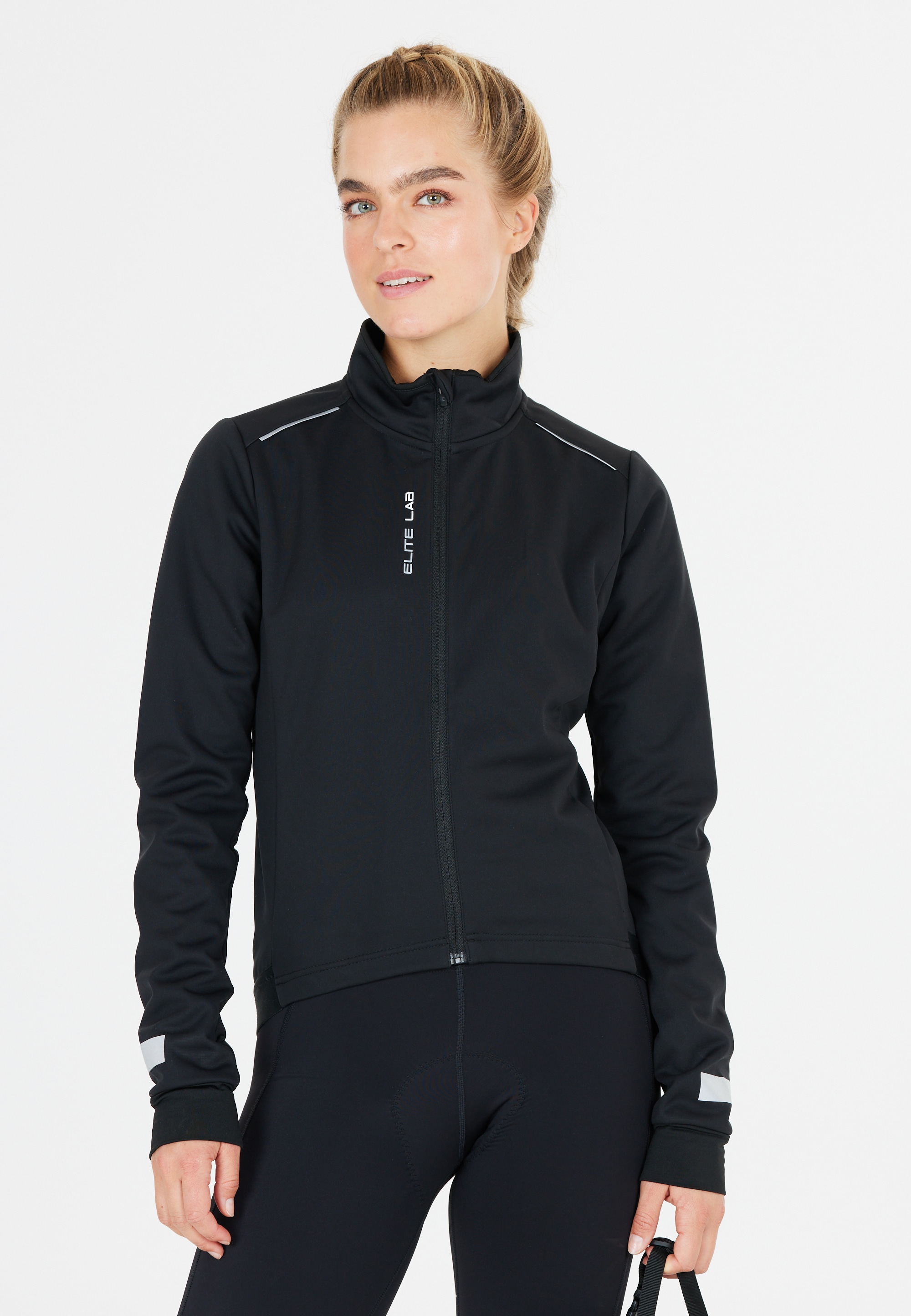 Fahrradjacke ELITE LAB "Bike Elite X1", Damen, Gr. 36, schwarz, 100% Polyester, unifarben, normal, hoch geschlossener Ausschnitt, Jacken, mit Thermo-Funktion Image