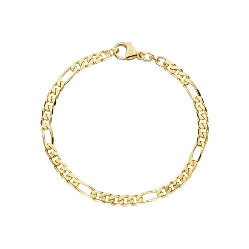Goldarmband JOBO, gelb (gelbgold 585), Armbänder, Damen, Gelbgold 585, Figaroarmband 585 Gold massiv