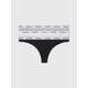 Tanga CALVIN KLEIN UNDERWEAR "3 PACK THONG (LOW-RISE)" Gr. XL (42/44), 3 St., schwarz-weiß (black, white, grey heather) Damen Unterhosen String Tangas