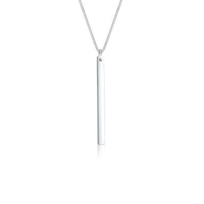 Kette mit Anhänger ELLI "Panzerkette Geo Symbol Stab Layer Cool 925 Silber" Gr. 45, silber, Halsketten, Damen, 45, ohne Stein, Silber 925 (Sterlingsilber), L: 45cm Image