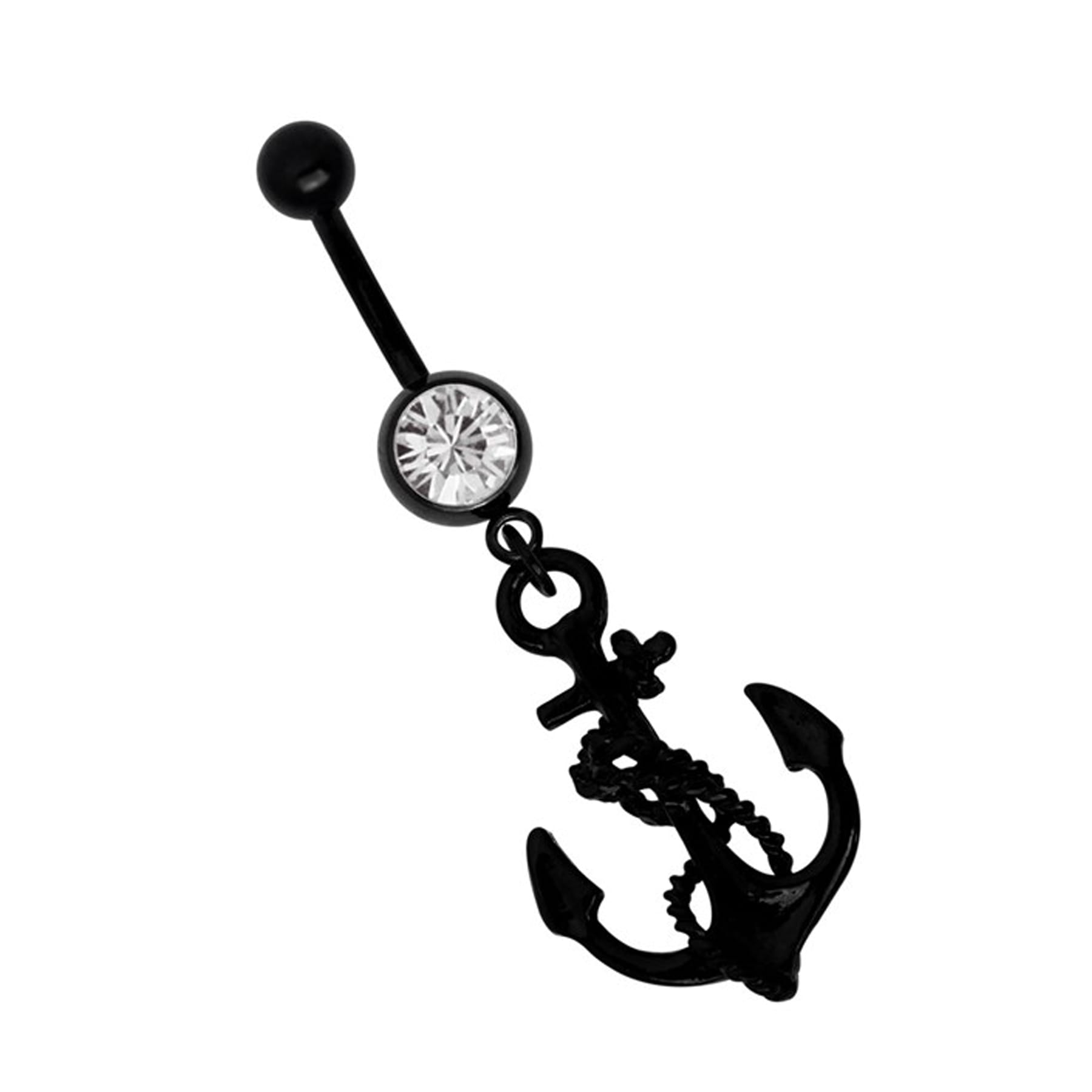 Bauchnabelpiercing ADELIA´S "Piercing Bauchnabelpiercing", schwarz, Piercings, Damen, onesize, Chirurgiestahl, Symbol für Glaube, Liebe und Hoffnung Image