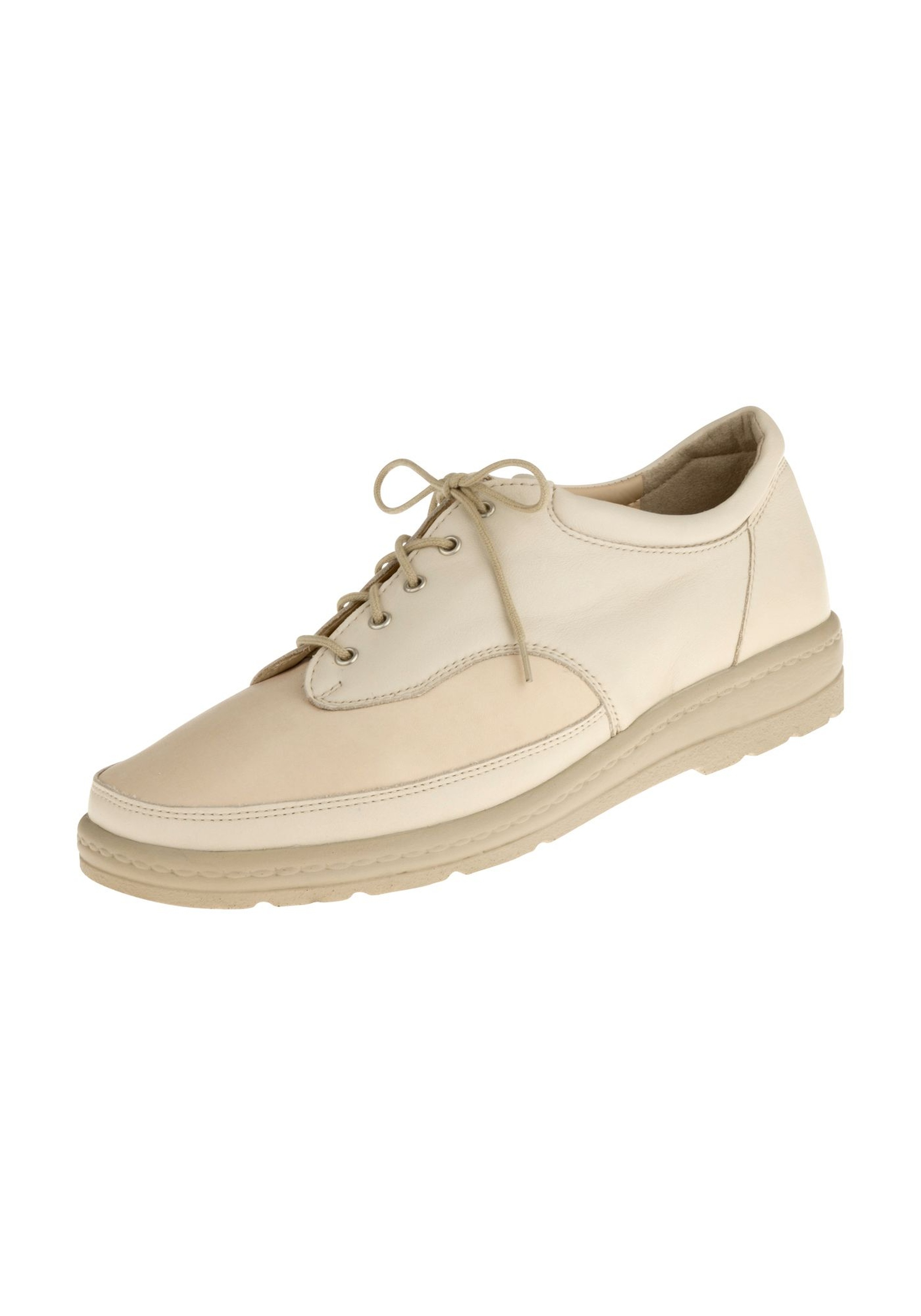 Schnürschuh NATURAL FEET "Paris", Damen, Gr. 36, beige, Leder, Schuhe, mit komfortabler J-Weite