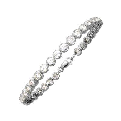 Armband VIVANCE "Silber 925 rhodiniert 34x Zirkonia", weiß, Armbänder, Damen, 19,5cm, Silber 925 (Sterlingsilber), glänz