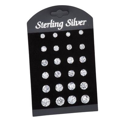 Paar Ohrstecker VIVANCE "925 Silber Ohrringe Set Zirkonia", weiß (weiß, weiß), Ohrringe, Damen, ONE-SIZE, Silber 925 (Sterlingsilber) Image