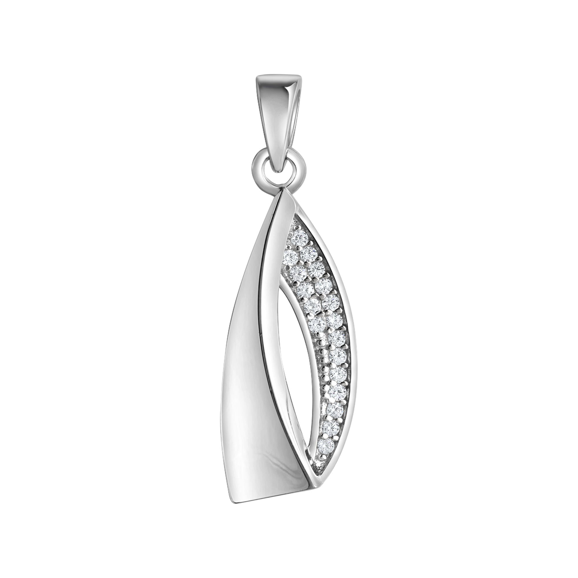 Kettenanhänger VIVANCE "925-Sterling Silber rhodiniert Zirkonia", weiß, Schmuckanhänger, Damen, one-size, Silber 925 (Sterlingsilber), 2,1 g, Kettenanhänger