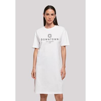 Shirtkleid F4NT4STIC "Downtown LA", Damen, Gr. 4XL, weiß, Obermaterial: 100% Baumwolle, casual, oversize, Rundhals, Kurzarm ohne Bündchen, Kleider, Print Image