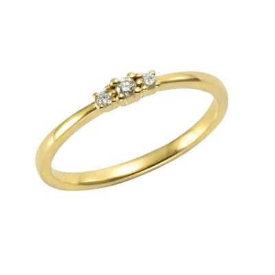 Fingerring OROLINO "Gold 585 mit 3x Brillant zus. 0,08ct." Gr. 52, gelb (gelb, weiß), Fingerringe, Damen, 052 (16,6), 0,