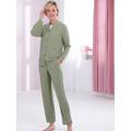 Hausanzug FEEL GOOD Gr. 44/46, grün (lindgrün) Damen Homewear-Sets Pyjamas