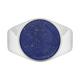 Fingerring CAÏ "925 Silber rhodiniert Lapislazuli" Fingerringe Gr. 058 (18,5), 2,5 ct, Silber 925 (Sterlingsilber), weiß (weiß, blau) Herren Fingerringe