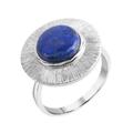 Fingerring ZEEME "925 Sterling Silber rhodiniert Lapis" Fingerringe Gr. 021 (66,1), 3,1 ct, Silber 925 (Sterlingsilber), weiß (weiß, blau) Damen Fingerringe