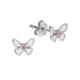 Paar Ohrstecker ZEEME "Silber 925 Schmetterling Zirkonia pink" Ohrringe Gr. ONE-SIZE, Silber 925 (Sterlingsilber), weiß (weiß, pink) Zeeme