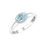 Fingerring DIAMONDS BY ELLEN K. "Weißgold 585 mit echtem Aquamarin und 36 Diamanten 0,09ct." Gr. 58, weiß (weiß, blau), Fingerringe, Damen, 058 (18,5), 0,09 ct P1 = bei 10-facher Vergrößerung erkennbare Einschlüsse, Gold