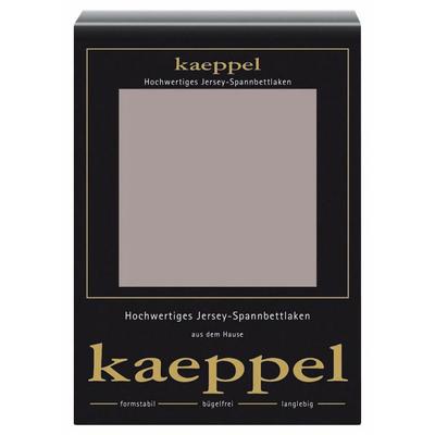 Spannbettlaken KAEPPEL "Single Jersey Mako Cotton", grau (platinfarben), B:140-160cm L:200cm, Jersey, Obermaterial: 100% Baumwolle, Laken, Bettlaken aus 100% Baumwolle Image