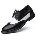 New Dress Oxford for Men Lace Up Two Tone Brogue Embossed Wing tip Derby Shoes PU Leather Low Top Block Heel Non Slip Rubber Sole Anti-Slip Wedding (Color : Black, Size : 10.5 UK)