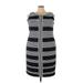 Taylor Casual Dress - Sheath Crew Neck Sleeveless: Black Stripes Dresses - Women's Size 20