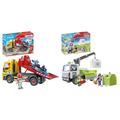 PLAYMOBIL City Life 71429 RC-Fahrzeuge Abschleppdienst & City Action 71431 Altglas-LKW mit Container