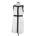 DressBarn Casual Dress - Sheath: Ivory Color Block Dresses - Women's Size 12