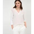 Langarmshirt BRAX "Style CLARISSA" Gr. 40, weiß (offwhite) Damen Shirts T-Shirts