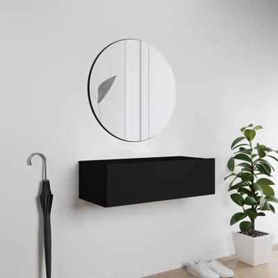 Garderoben-Set INOSIGN "PARIS", schwarz (graphite schwarz matt, graphite schwarz matt), Kastenmöbel-Sets, Garderoben- Set Breite 70cm, ideal für schmale Flure Image