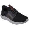 Slip-On Sneaker SKECHERS "INGRAM-BRACKETT", Herren, Gr. 43, schwarz (schwarz, grau), Textil, casual, Schuhe, Slipper, Trainingsschuh, Freizeitschuh in veganer Verarbeitung, Topseller