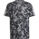 ADIDAS Herren T-Shirt Own the Run 3-Streifen Allover Print, Größe XL in Grau