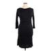 Ann Taylor Casual Dress - Sheath: Black Solid Dresses - Women's Size 14